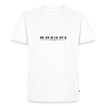 Coordonnées de Passau - T-shirt Premium bio Homme - blanc - Devant - Nico (187cm)
