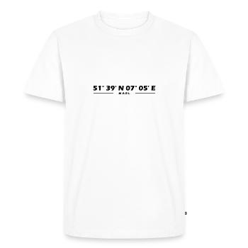 Coordonnées de marl - T-shirt Premium bio Homme - blanc - Devant - Nico (187cm)