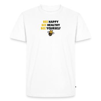 Bee Happy Bee Healthy Bee Yourself - T-shirt Premium bio Homme - blanc - Devant - Nico (187cm)