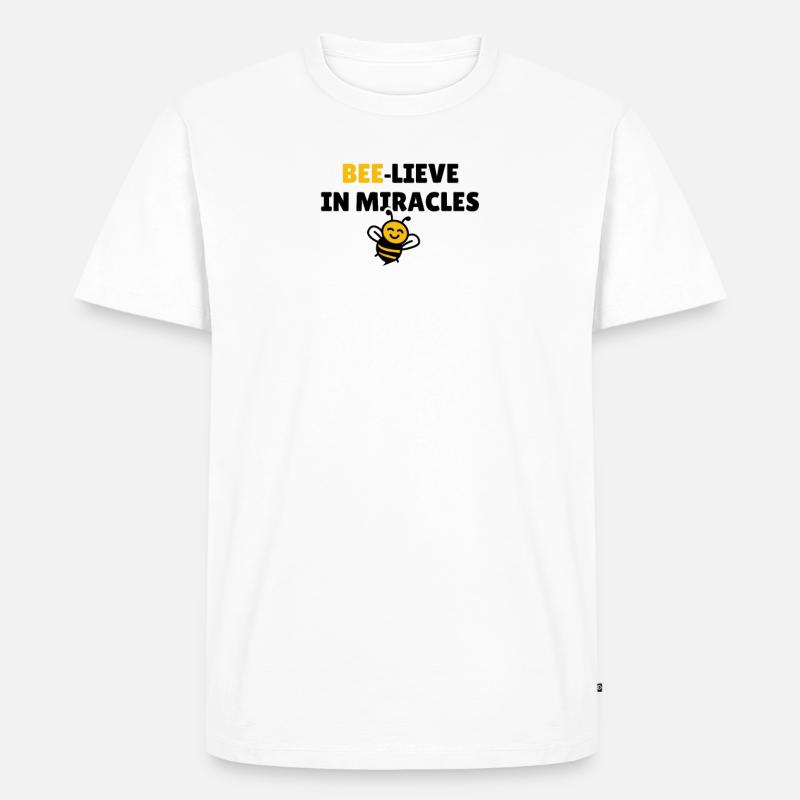 Bee-lieve in miracles - Männer Premium Bio T-Shirt - Weiß