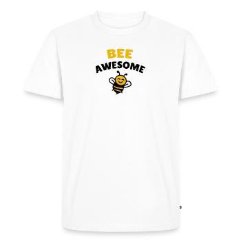 Abeille géniale - T-shirt Premium bio Homme - blanc - Devant - Nico (187cm)