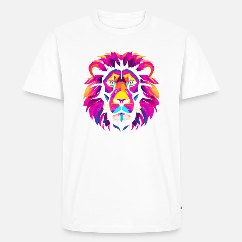 Löwe - Männer Premium Bio T-Shirt - Weiß