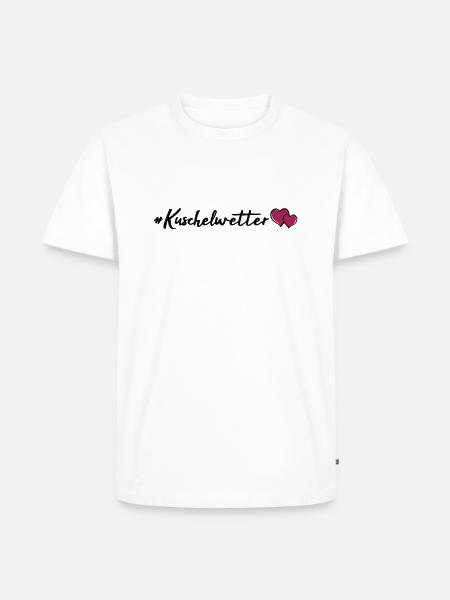kuschelwetter herzen - Männer Premium Bio T-Shirt - Weiß