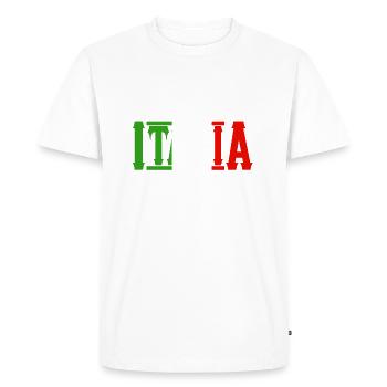 italia - Men's Premium Organic T-Shirt - white - Front - Nico (187cm)