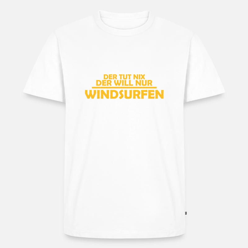 windsurfen - Männer Premium Bio T-Shirt - Weiß
