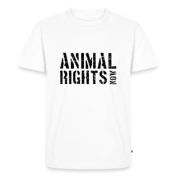 ANIMAL RIGHTS NOW - Men's Premium Organic T-Shirt - white - Front - Nico (187cm)