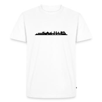 Skyline Potsdam longue - T-shirt Premium bio Homme - blanc - Devant - Nico (187cm)