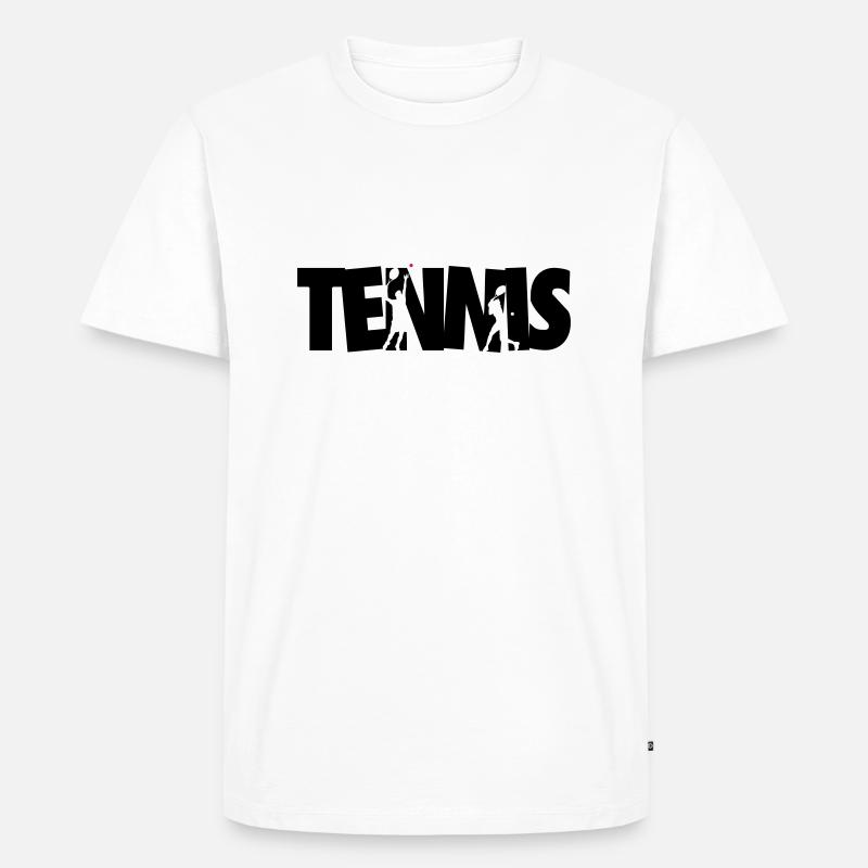 Funny Cool Tennis Player - Männer Premium Bio T-Shirt - Weiß