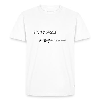 drôle double sens câlin argent - T-shirt Premium bio Homme - blanc - Devant - Nico (187cm)