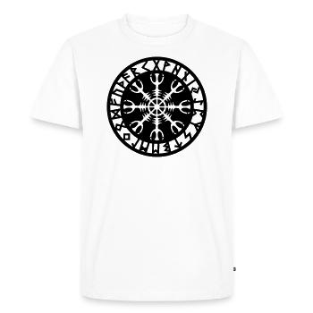 Helm of awe, Aegishjalmur, protection symbol, rune - T-shirt Premium bio Homme - blanc - Devant - Nico (187cm)