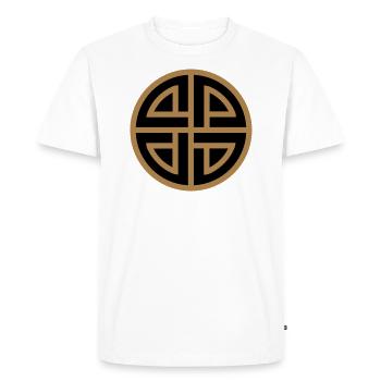 Thor bouclier noeud, amulette protection, celtique - T-shirt Premium bio Homme - blanc - Devant - Nico (187cm)