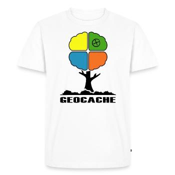 geocache geocacher symbol scavenger hunt in the forest - Men's Premium Organic T-Shirt - white - Front - Nico (187cm)