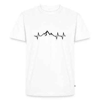 Mountain and ECG Heartbeat - Men's Premium Organic T-Shirt - white - Front - Nico (187cm)