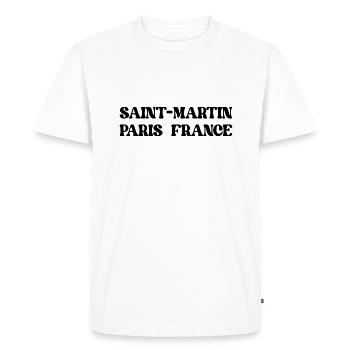 Saint Martin Paris France - Men's Premium Organic T-Shirt - white - Front - Nico (187cm)