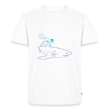 Shark Diver - Men's Premium Organic T-Shirt - white - Front - Nico (187cm)
