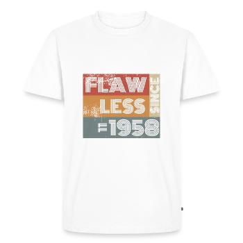 66e anniversaire Sans défaut depuis 11/1958 - T-shirt Premium bio Homme - blanc - Devant - Nico (187cm)