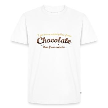 I get more endorphins from chocolate than from - Men's Premium Organic T-Shirt - white - Front - Nico (187cm)