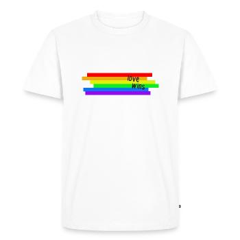Rainbow amour homosexualité égalité - T-shirt Premium bio Homme - blanc - Devant - Nico (187cm)