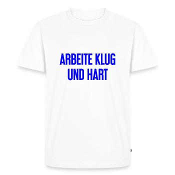 Travailler intelligemment et dur - La devise du succès pour les acteurs - T-shirt Premium bio Homme - blanc - Devant - Nico (187cm)