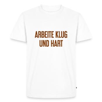 Travailler intelligemment et dur - La devise du succès pour les acteurs - T-shirt Premium bio Homme - blanc - Devant - Nico (187cm)