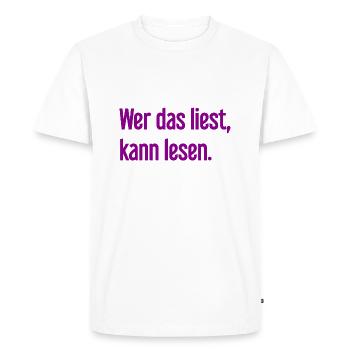 If you read this, you can read. - Men's Premium Organic T-Shirt - white - Front - Nico (187cm)