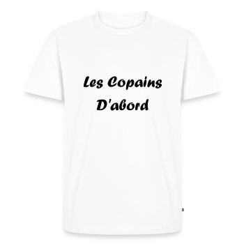 les copains d'abord - T-shirt Premium bio Homme - blanc - Devant - Nico (187cm)