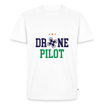 Drone Pilot - Men's Premium Organic T-Shirt - white - Front - Nico (187cm)