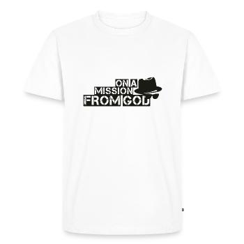 SUR UNE MISSION DE DIEU - T-shirt Premium bio Homme - blanc - Devant - Nico (187cm)