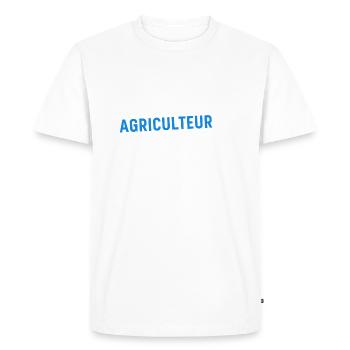 Agriculteur Fermier - T-shirt Premium bio Homme - blanc - Devant - Nico (187cm)