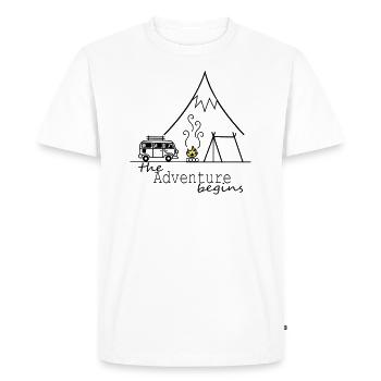 The Adventure begins - Men's Premium Organic T-Shirt - white - Front - Nico (187cm)