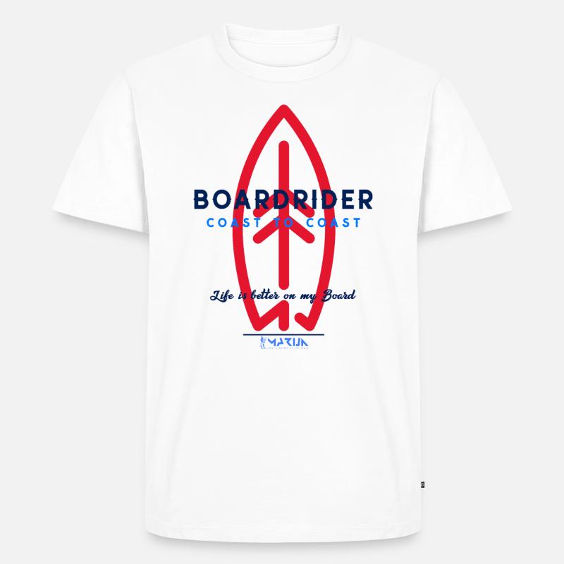 ocean is calling boardriding moc5c - Männer Premium Bio T-Shirt - Weiß