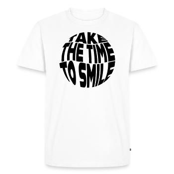 Take the Time to smile - Men's Premium Organic T-Shirt - white - Front - Nico (187cm)