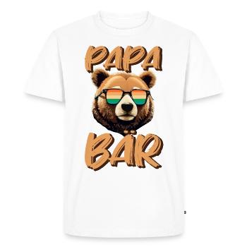 Papa Père - T-shirt Premium bio Homme - blanc - Devant - Nico (187cm)