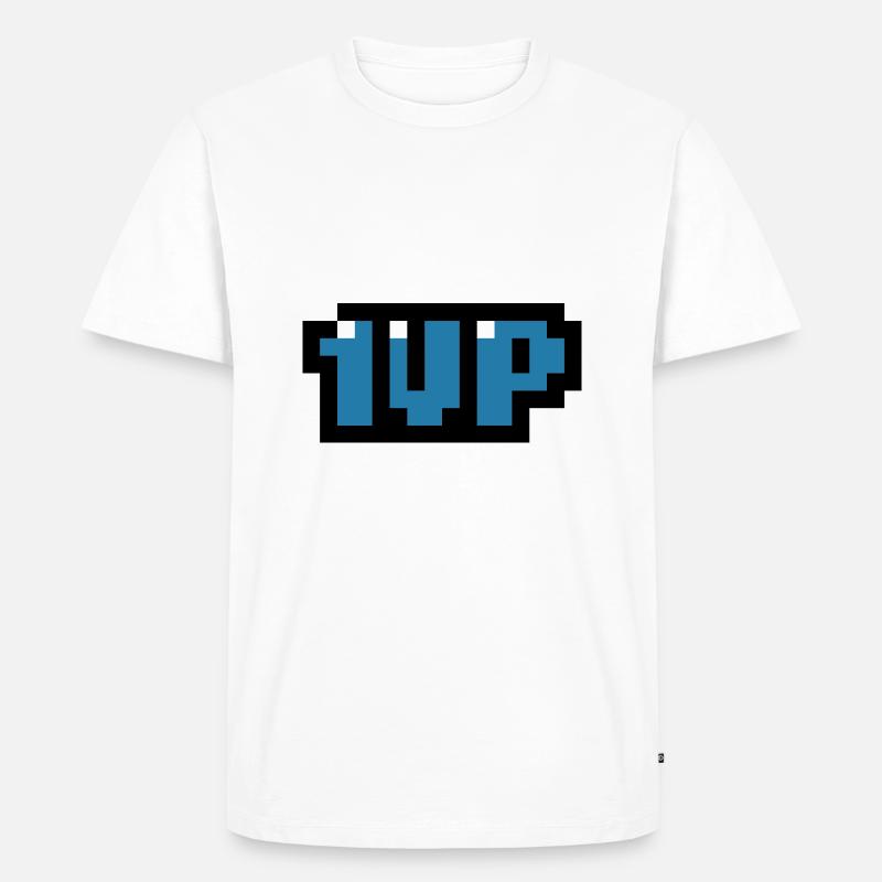 blau 1up - Männer Premium Bio T-Shirt - Weiß