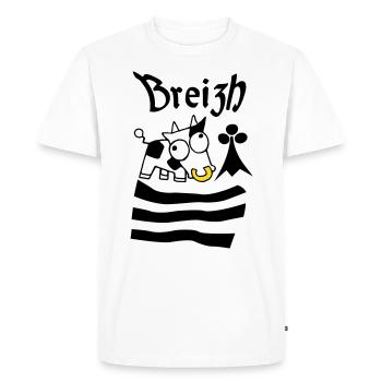 Breizh Bretagne - T-shirt Premium bio Homme - blanc - Devant - Nico (187cm)