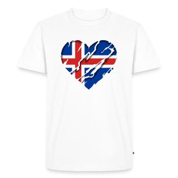 Drapeau de l’Islande Coeur Drapeau islandais Aspect utilisé - T-shirt Premium bio Homme - blanc - Devant - Nico (187cm)