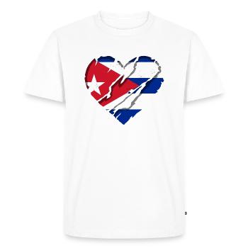 Drapeau de Cuba Caraïbes Vacances Cuba Voyage La Havane - T-shirt Premium bio Homme - blanc - Devant - Nico (187cm)