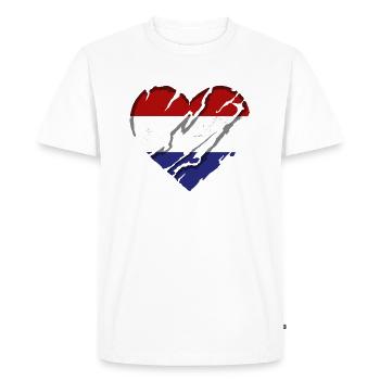 Pays-Bas Drapeau Hollande Drapeau néerlandais - T-shirt Premium bio Homme - blanc - Devant - Nico (187cm)