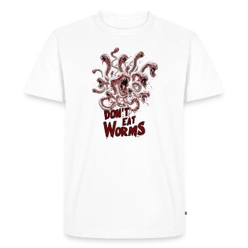 Ne mangez pas de vers, ne mangez pas de vers - T-shirt Premium bio Homme - blanc - Devant - Nico (187cm)