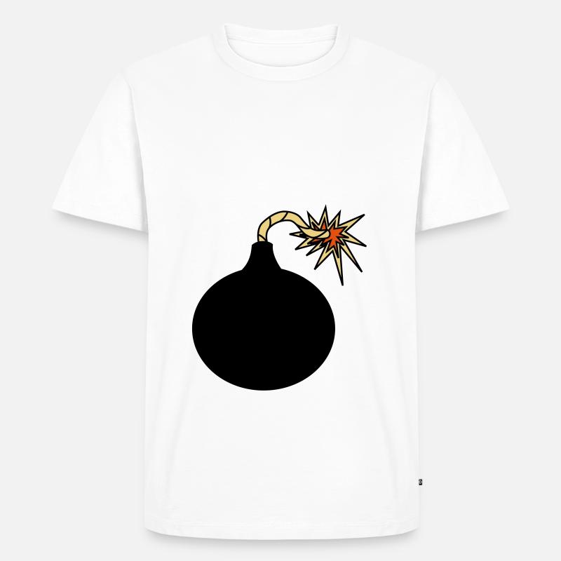 Bombe Zünschnur Geschenkidee Feuer Explosion - Männer Premium Bio T-Shirt - Weiß