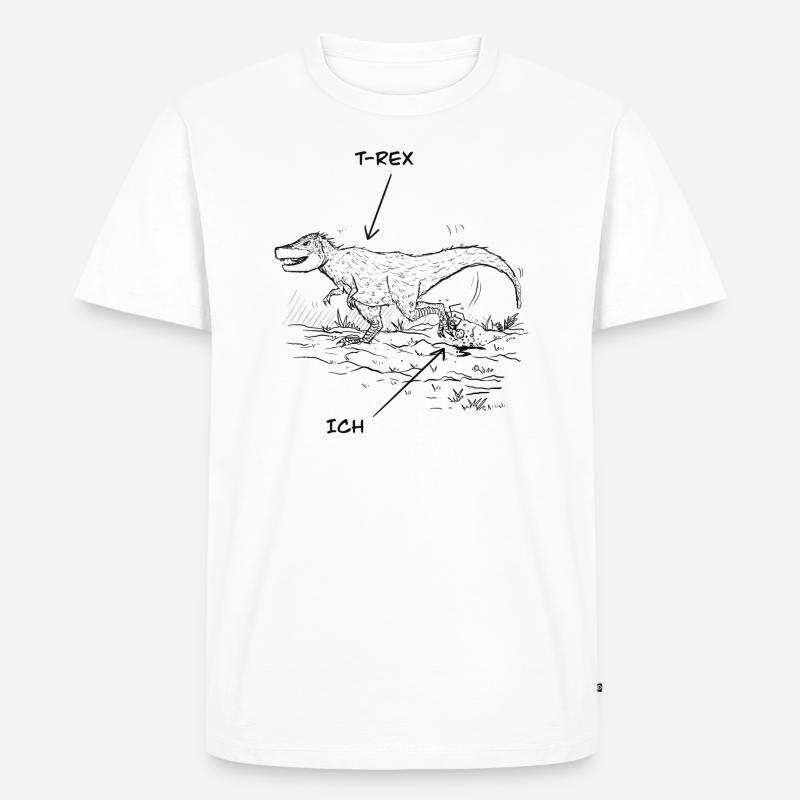 T-Rex Fun - Männer Premium Bio T-Shirt - Weiß