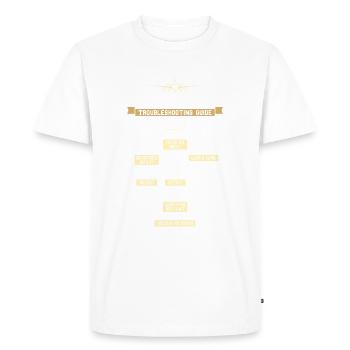 Aviation Troubleshooting Guide Airplane Gift Shirt - Men's Premium Organic T-Shirt - white - Front - Nico (187cm)