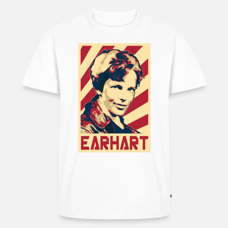 Amelia Earhart - Männer Premium Bio T-Shirt - Weiß
