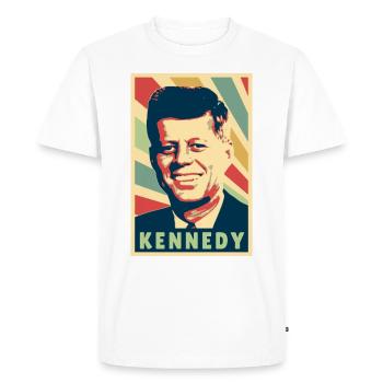John F Kennedy Vintage Colores - T-shirt Premium bio Homme - blanc - Devant - Nico (187cm)