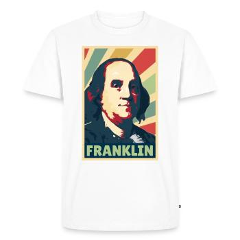 Benjamin Franklin Colors Vintage - T-shirt Premium bio Homme - blanc - Devant - Nico (187cm)