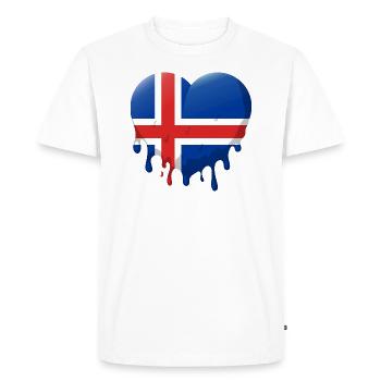 Drapeau de l’Islande Coeur Drapeau islandais Aspect utilisé - T-shirt Premium bio Homme - blanc - Devant - Nico (187cm)