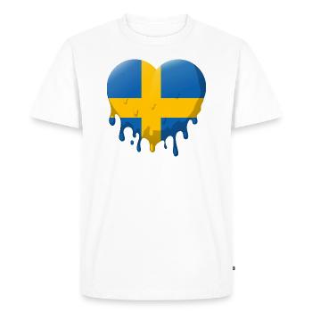 Drapeau de la Suède Scandinavie Drapeau suédois - T-shirt Premium bio Homme - blanc - Devant - Nico (187cm)