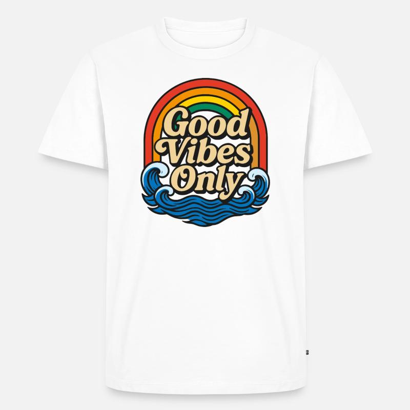 Summer Vibes and Waves - Männer Premium Bio T-Shirt - Weiß