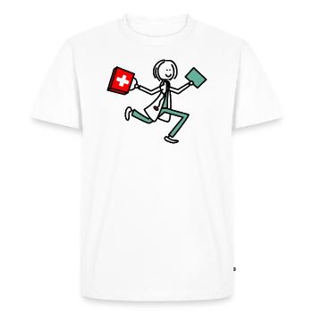 Médecin - T-shirt Premium bio Homme - blanc - Devant - Nico (187cm)
