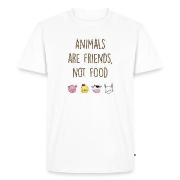 Animals are friends and not food - Men's Premium Organic T-Shirt - white - Front - Nico (187cm)
